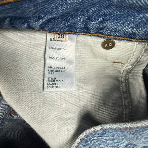 Baldwin Denim Maddie Solstice Distressed High Rise Shorts Size 28 Made in USA - Picture 7 of 8